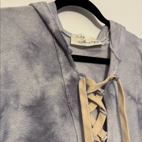 Vintage Havana Soft Loop Terry Tie Dye Lace-Up Hoodie - Picture 4 of 6